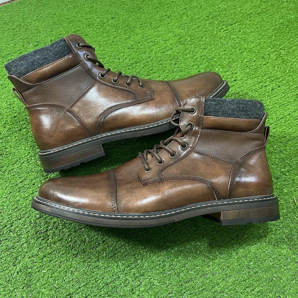 Brown Chukka Boots  SZ 12Cap Toe Inside Zip Preppy Ashford Hayes "Brance" NWOT
